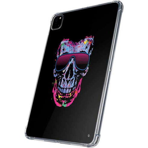 Liquid Blue Neon Skull with Glasses iPad Pro 11in (2024) Clear Case