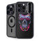 Liquid Blue Neon Skull with Glasses iPhone 14 Pro Max Kickstand Case