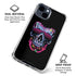 Liquid Blue Neon Skull with Glasses iPhone 15 Clear Case