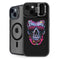 Liquid Blue Neon Skull with Glasses iPhone 15 Plus Kickstand Case