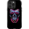 Liquid Blue Neon Skull with Glasses iPhone 15 Pro Impact Case