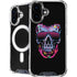 Liquid Blue Neon Skull with Glasses iPhone 16 MagSafe Case