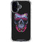 Liquid Blue Neon Skull with Glasses iPhone 16 Plus Clear Case