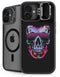 Liquid Blue Neon Skull with Glasses iPhone 16 Plus Kickstand Case
