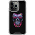 Liquid Blue Neon Skull with Glasses iPhone 16 Pro Clear Case