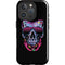 Liquid Blue Neon Skull with Glasses iPhone 16 Pro Magsafe Impact Case