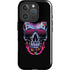 Liquid Blue Neon Skull with Glasses iPhone 16 Pro Magsafe Impact Case