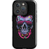 Liquid Blue Neon Skull with Glasses iPhone 16 Pro Max Impact Case