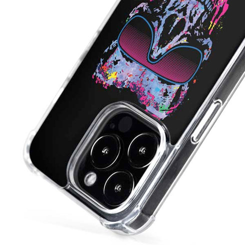 Liquid Blue Neon Skull with Glasses iPhone 16 Pro Max MagSafe Case