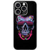 Liquid Blue Neon Skull with Glasses iPhone 16 Pro Skin