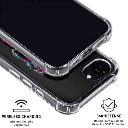 Liquid Blue Neon Skull with Glasses iPhone 16e MagSafe Case