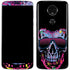 Liquid Blue Neon Skull with Glasses Moto E5 Plus Skin