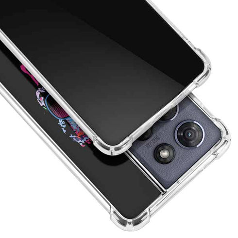 Liquid Blue Neon Skull with Glasses Moto G 5G (2025) Clear Case