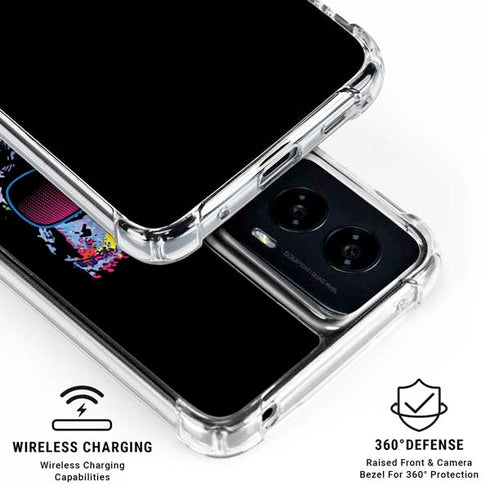 Liquid Blue Neon Skull with Glasses Moto G Power 5G (2024) Clear Case