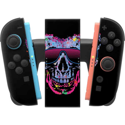 Liquid Blue Neon Skull with Glasses Nintendo Switch 2 (2025) Joy-Con Controller Skin