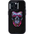 Liquid Blue Neon Skull with Glasses Otterbox Defender iPhone Skin