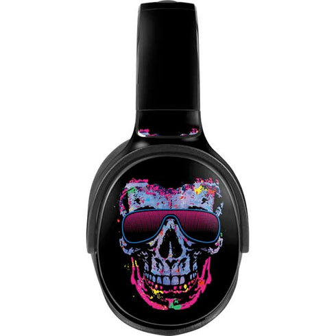 Liquid Blue Neon Skull with Glasses Skullcandy Venue Skin