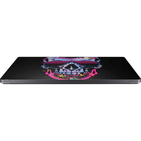 Liquid Blue Neon Skull with Glasses Surface Laptop 7 13.8in Skin