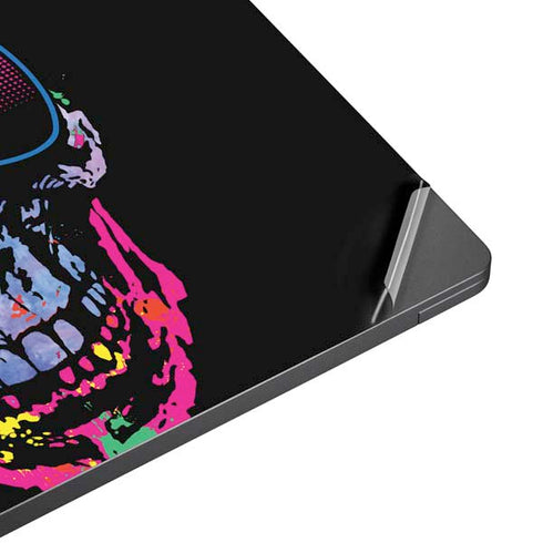 Liquid Blue Neon Skull with Glasses Surface Laptop 7 13.8in Skin