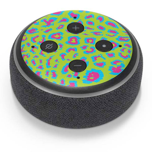 Neon Splash Leopard Animal Print Color Pop Amazon Echo Dot Skin