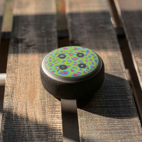 Neon Splash Leopard Animal Print Color Pop Amazon Echo Dot Skin