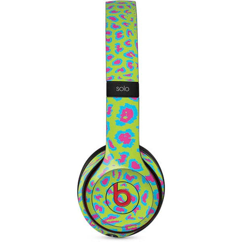 Neon Splash Leopard Animal Print Color Pop Beats Solo 2 Wireless Skin