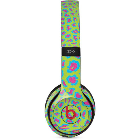 Neon Splash Leopard Animal Print Color Pop Beats Solo 3 Wireless Skin
