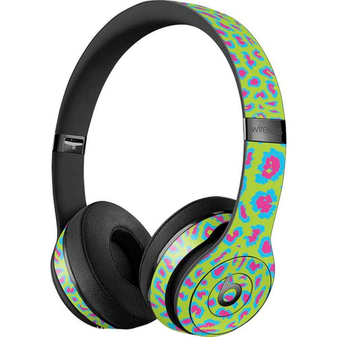 Neon Splash Leopard Animal Print Color Pop Beats Solo 3 Wireless Skin