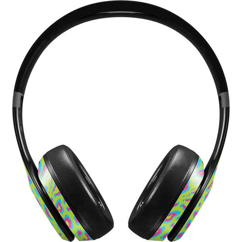 Neon Splash Leopard Animal Print Color Pop Beats Solo 4 Wireless Headphones Skin