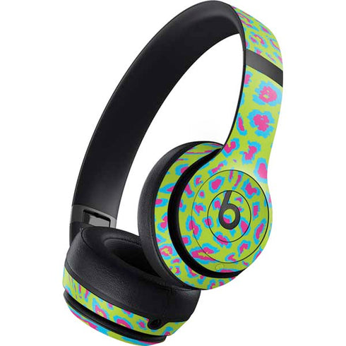 Neon Splash Leopard Animal Print Color Pop Beats Studio Pro Wireless Headphones Skin