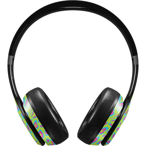 Neon Splash Leopard Animal Print Color Pop Beats Studio Pro Wireless Headphones Skin