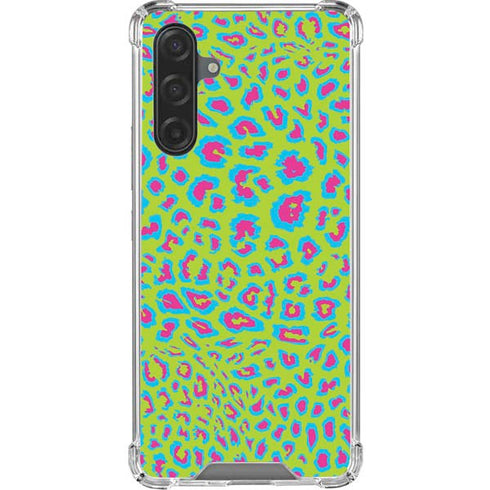 Neon Splash Leopard Animal Print Color Pop Galaxy A17 Clear Case