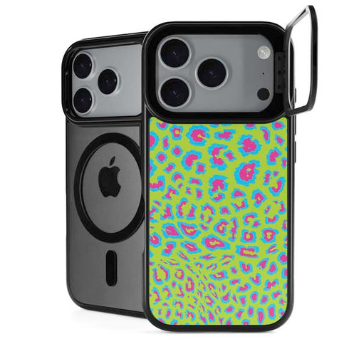 Neon Splash Leopard Animal Print Color Pop iPhone 18 Pro Kickstand Case