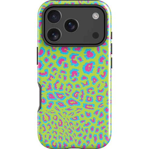 Neon Splash Leopard Animal Print Color Pop iPhone 18 Pro Max Impact Case