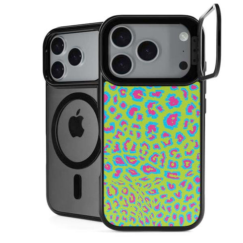 Neon Splash Leopard Animal Print Color Pop iPhone 18 Pro Max Kickstand Case