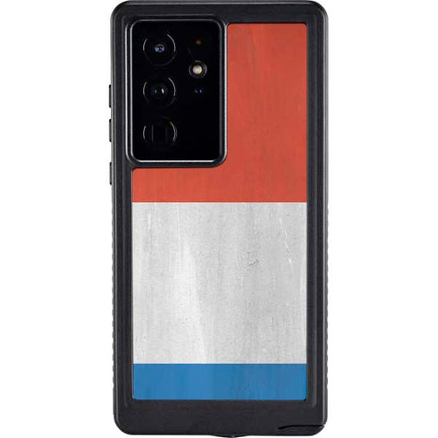 Netherlands Flag Distressed Galaxy S24 Ultra Waterproof Case