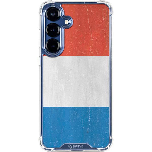 Netherlands Flag Distressed Galaxy S25 Plus Clear Case