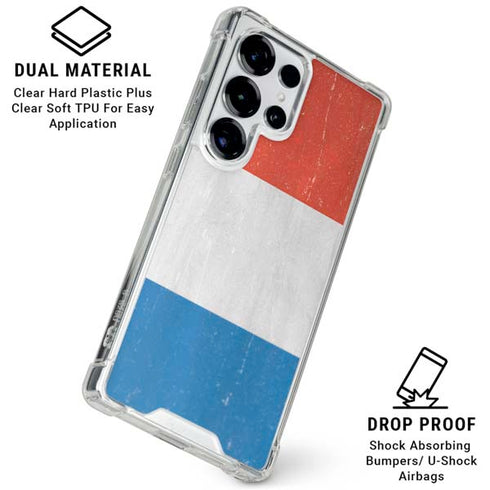 Netherlands Flag Distressed Galaxy S25 Ultra Clear Case