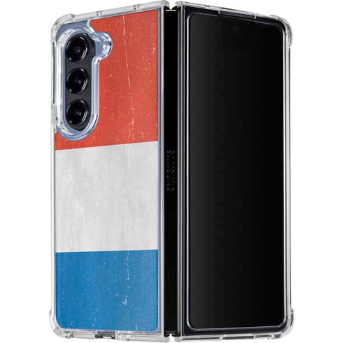 Netherlands Flag Distressed Galaxy Z Fold5 5G Clear Case