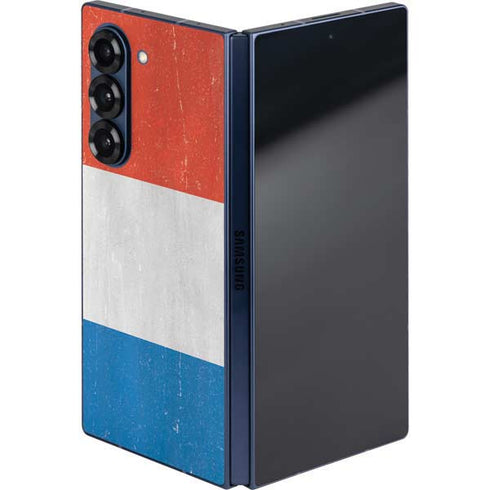 Netherlands Flag Distressed Galaxy Z Fold6 Skin