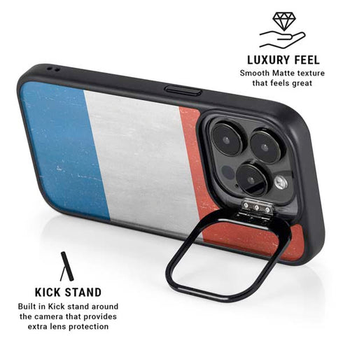 Netherlands Flag Distressed iPhone 14 Pro Max Kickstand Case