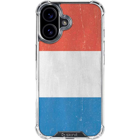 Netherlands Flag Distressed iPhone 16 Clear Case