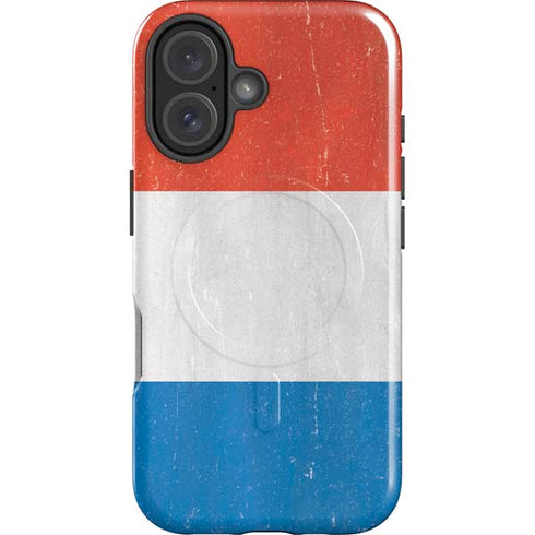 Netherlands Flag Distressed iPhone 16 Magsafe Impact Case