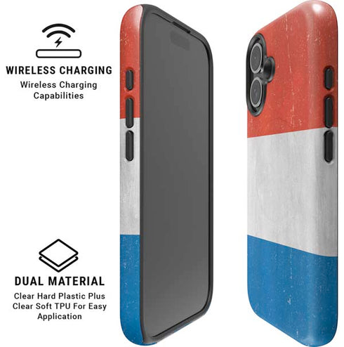 Netherlands Flag Distressed iPhone 16 Magsafe Impact Case