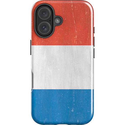 Netherlands Flag Distressed iPhone 16 Plus Impact Case