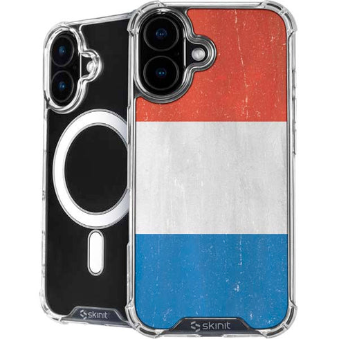 Netherlands Flag Distressed iPhone 16 Plus MagSafe Case