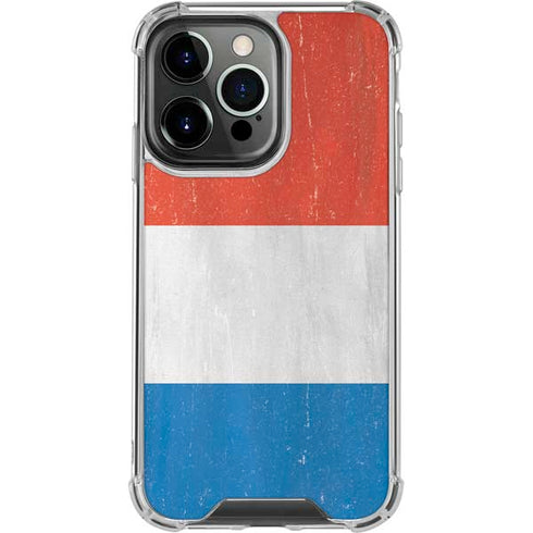 Netherlands Flag Distressed iPhone 16 Pro Clear Case