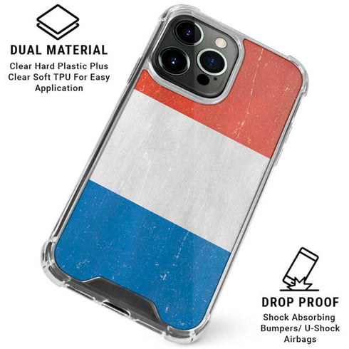 Netherlands Flag Distressed iPhone 16 Pro Clear Case