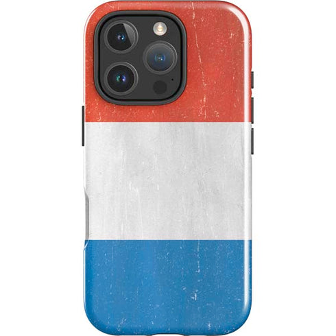 Netherlands Flag Distressed iPhone 16 Pro Impact Case