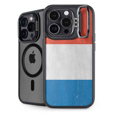 Netherlands Flag Distressed iPhone 16 Pro Kickstand Case